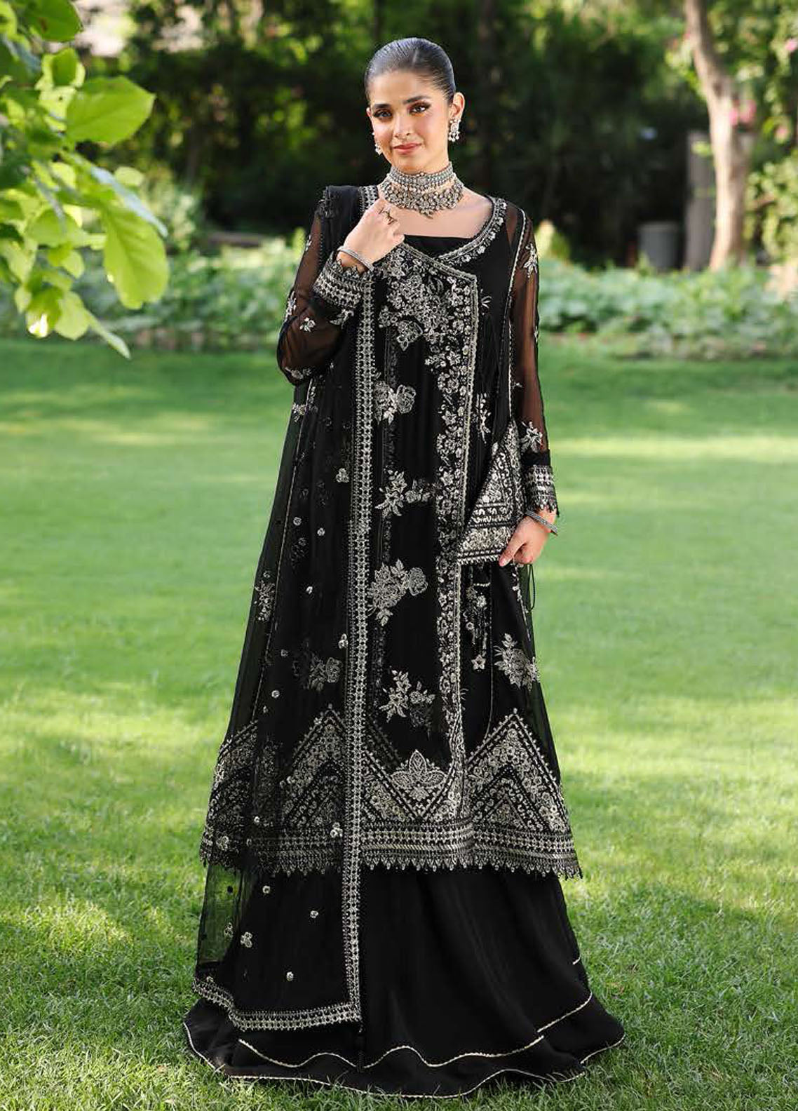 Roheenaz Embroidered Chiffon Suits