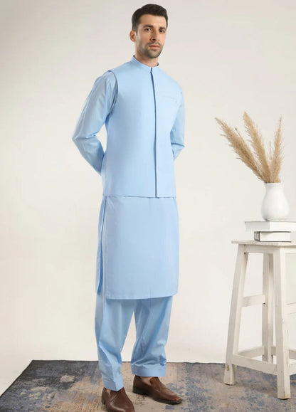 Muraqsh Plain Cotton 3 Piece Suit MUR-SBCKS
